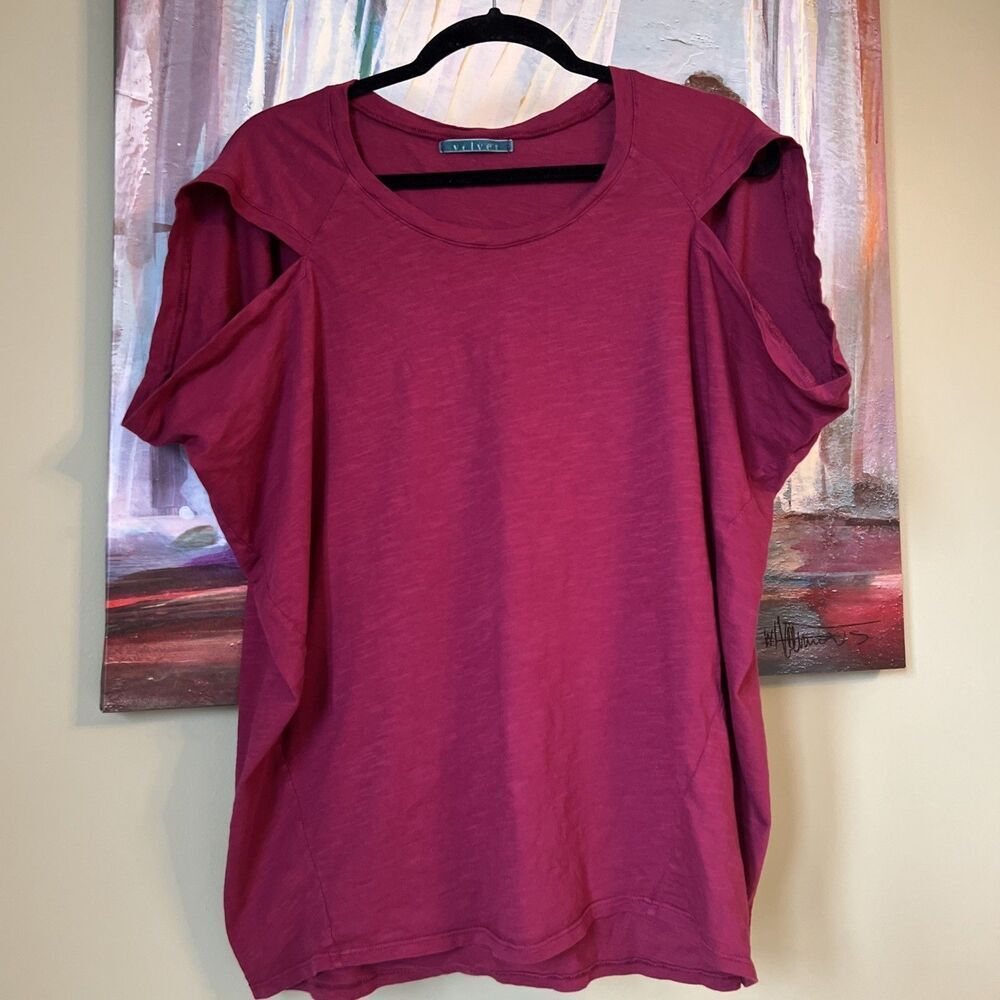 Velvet by Graham & Spencer Sz L Top T-shirt Pink VERY GOOD
